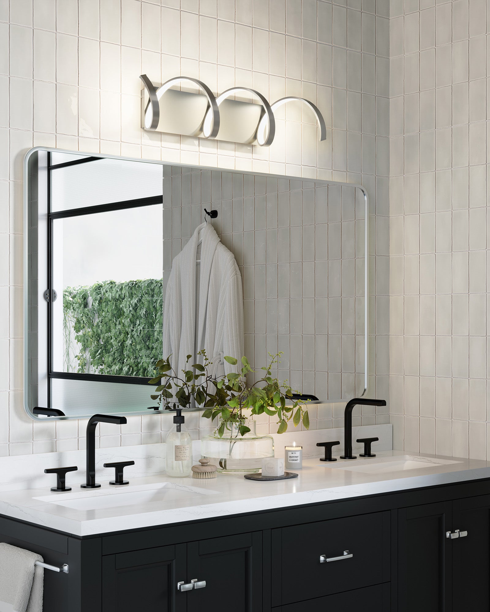Synergy 30-in Antique Silver LED Wall Sconce