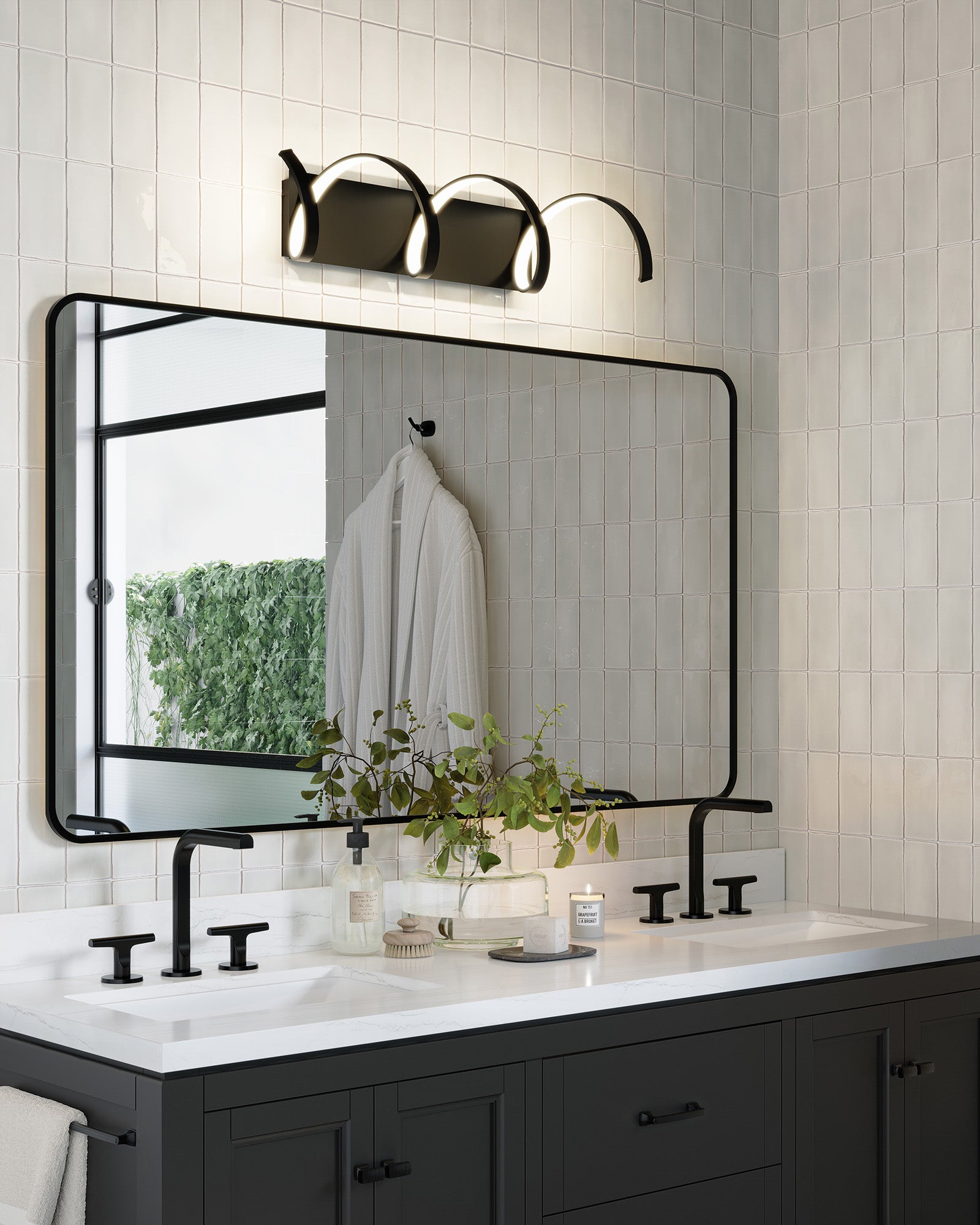 Synergy 30-in Black LED Wall Sconce