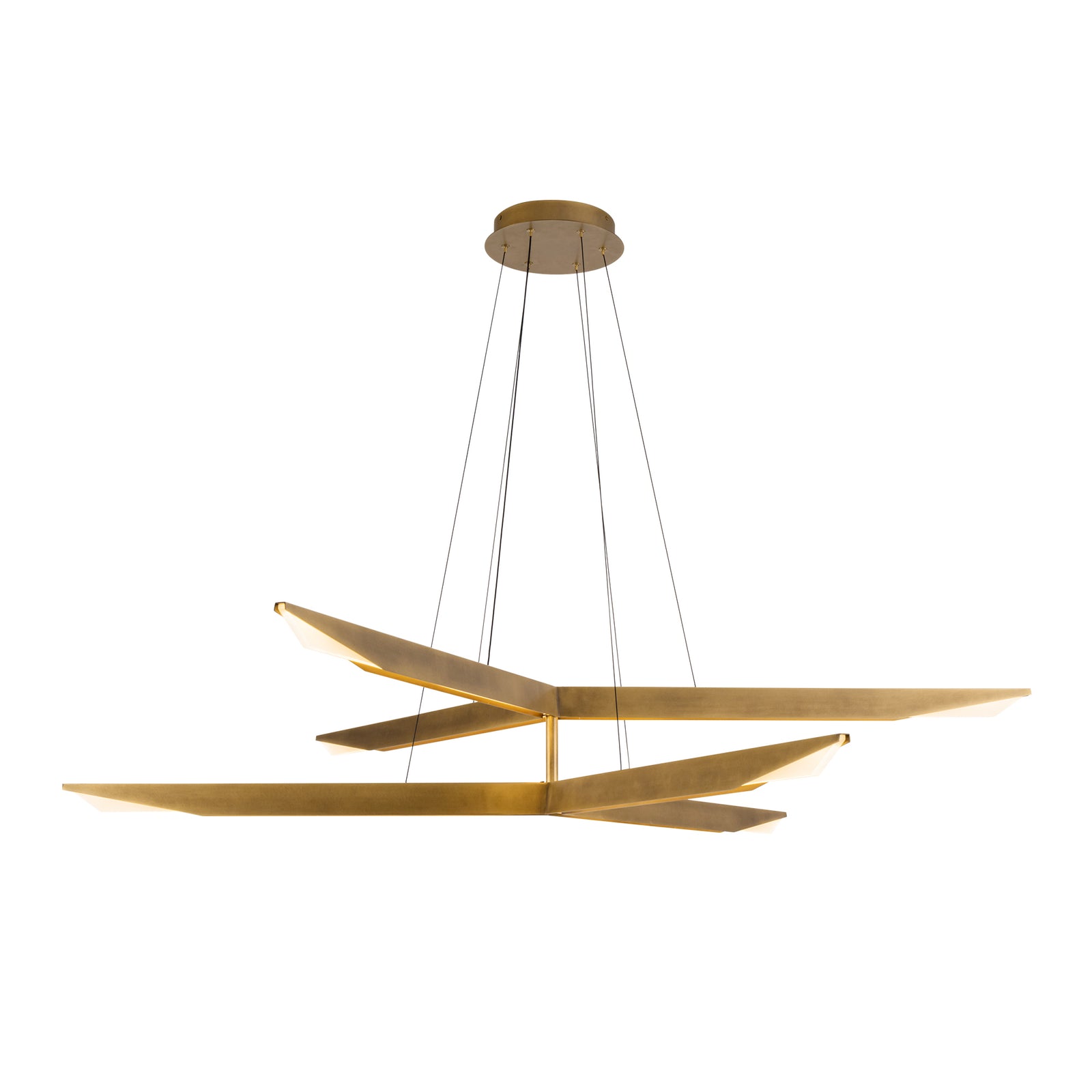Tachi 42-in Vintage Brass LED Chandelier