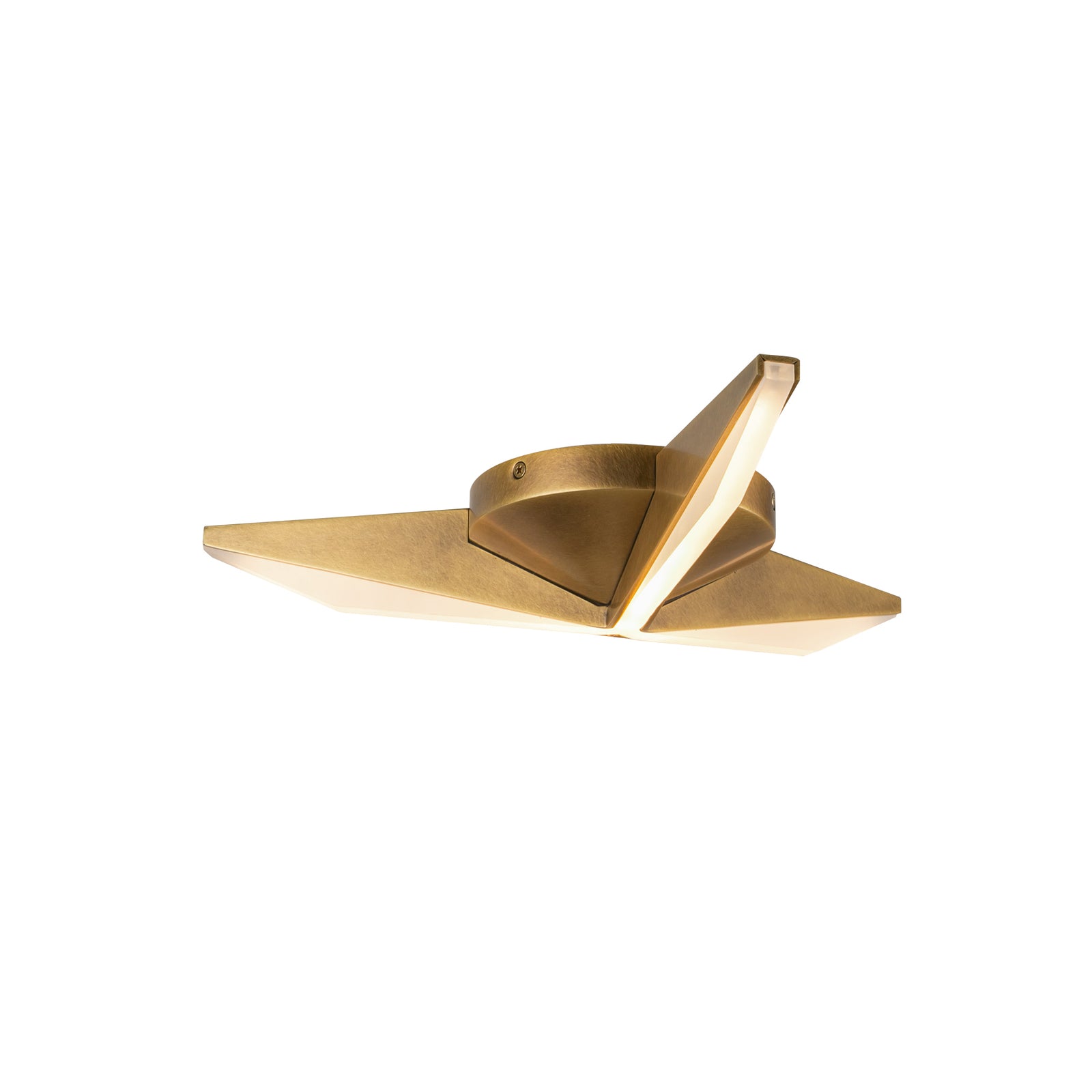 Tachi 15-in Vintage Brass LED Flush Mount