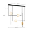 Tagliato 40-in Matte Black/Brushed Gold LED Linear Pendant