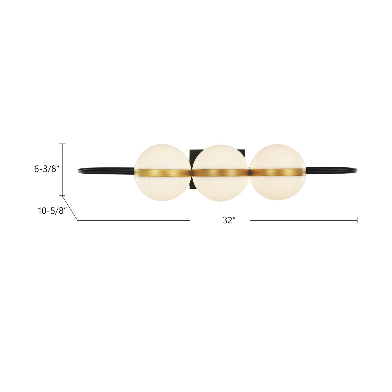 Tagliato 32-in Matte Black/Brushed Gold LED Wall/Vanity