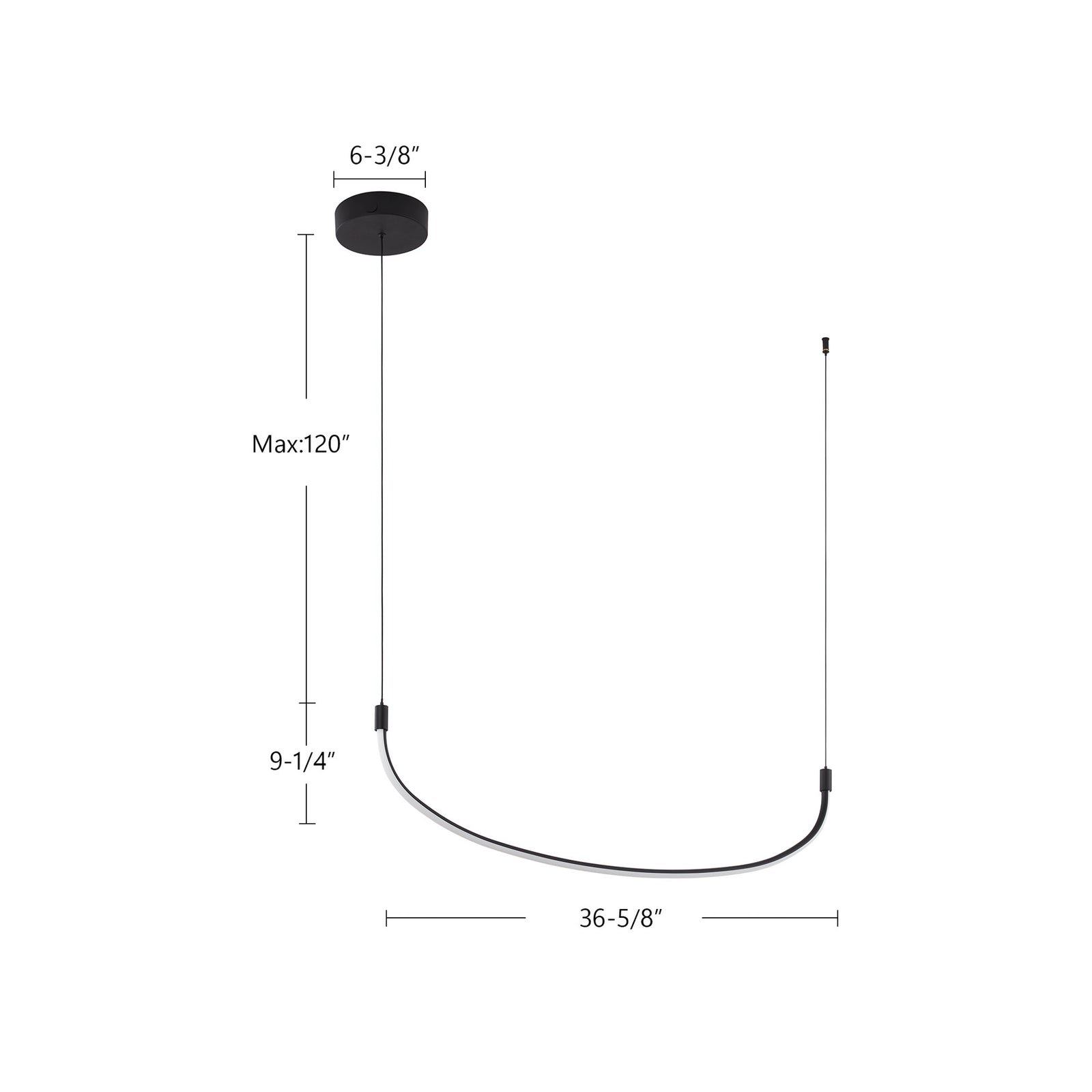 Talis 36-in Black LED Linear Pendant