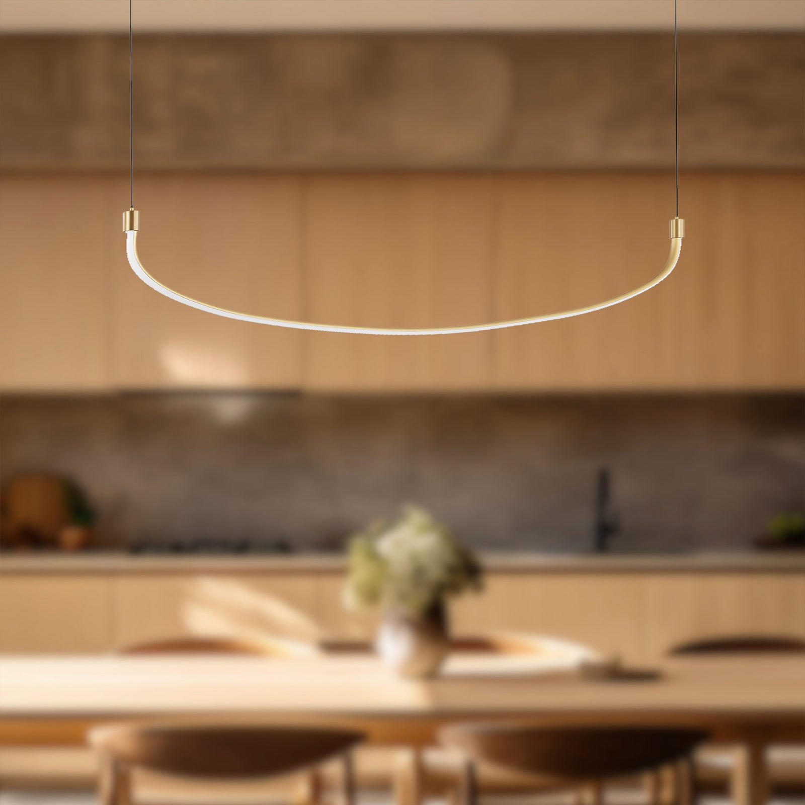 Talis 48-in Brushed Gold LED Linear Pendant