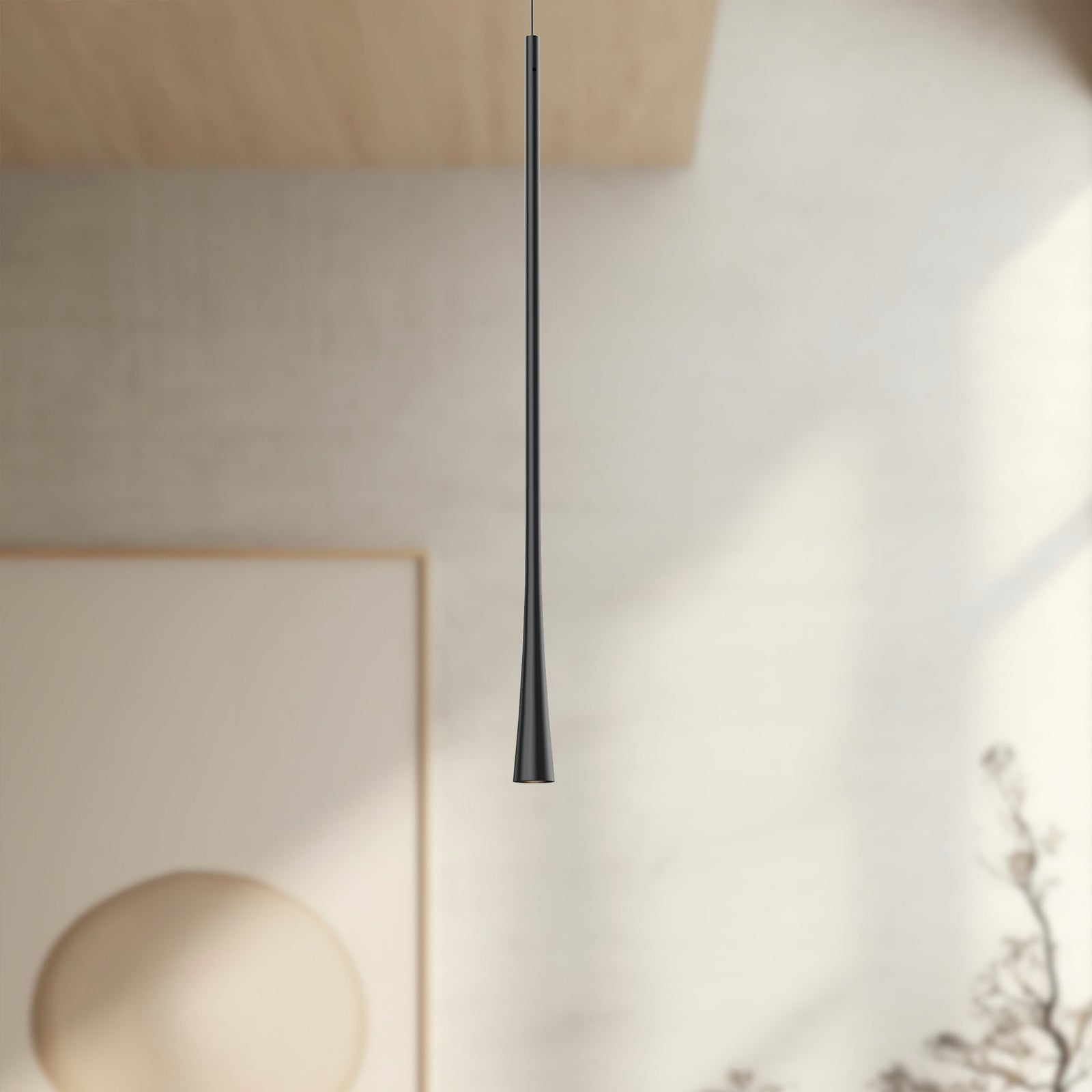 Taper 24-in Black LED Pendant