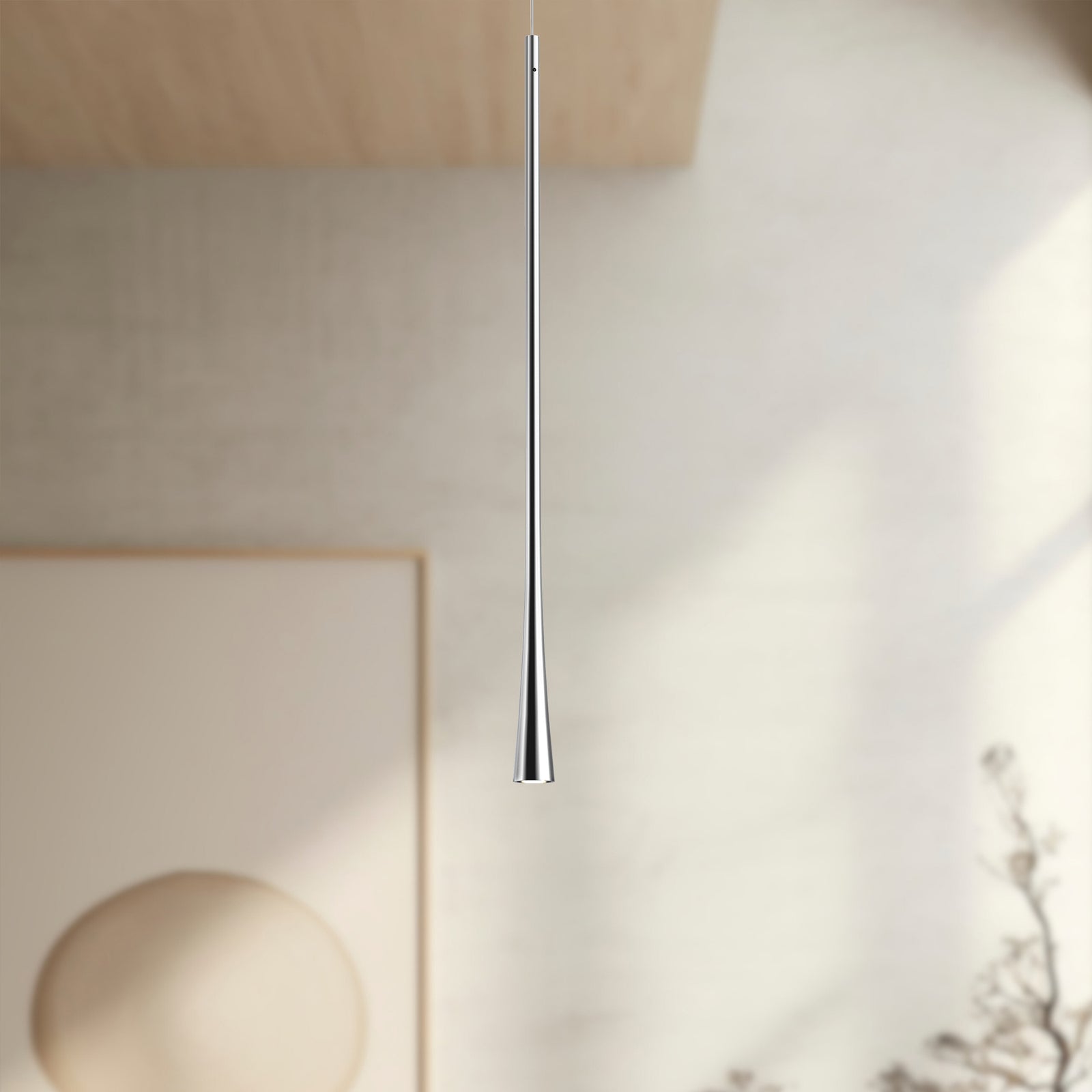 Taper 24-in Chrome LED Pendant