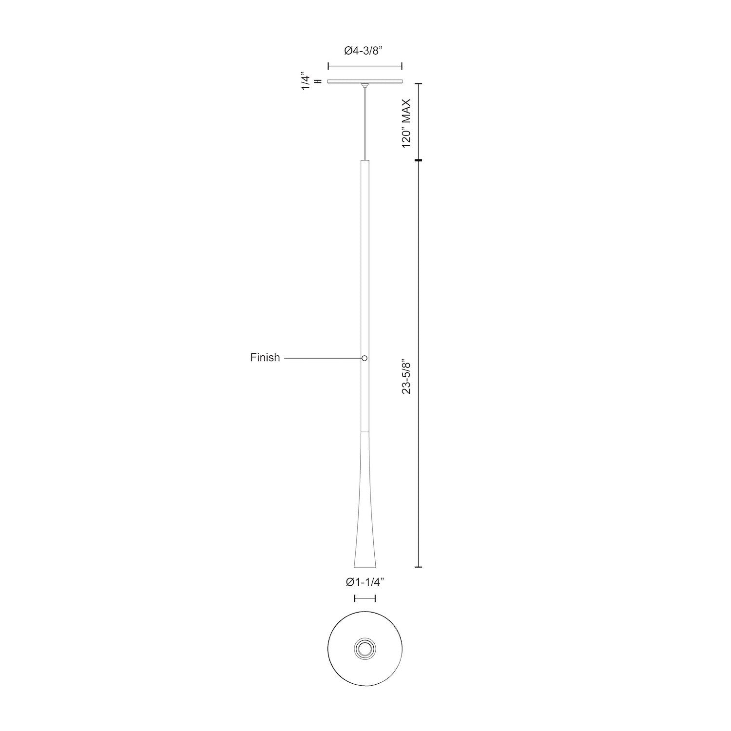 Taper 24-in White LED Pendant
