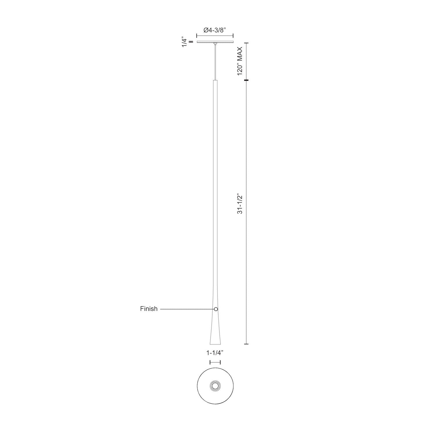 Taper 32-in Chrome LED Pendant