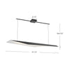 Taro 48-in Black/White LED Linear Pendant