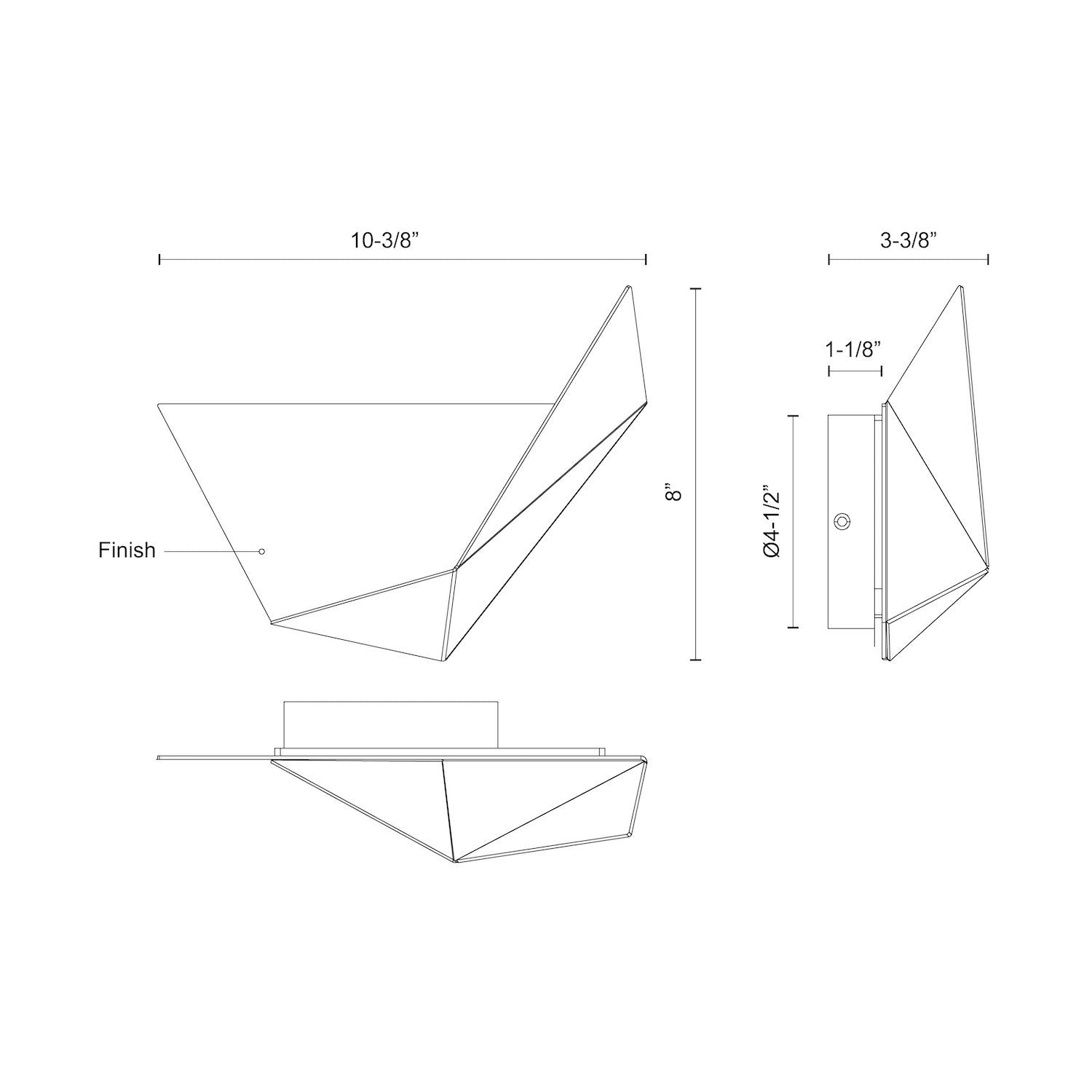 Taro 10-in Black LED Wall Sconce