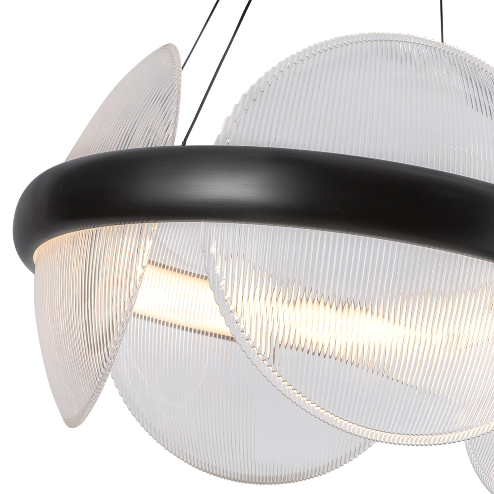 Taurus 22-in Urban Bronze/Clear Ribbed Glass LED Chandelier