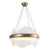 Taurus 22-in Vintage Brass/Clear Ribbed Glass LED Chandelier