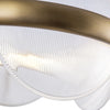Taurus 22-in Vintage Brass/Clear Ribbed Glass LED Chandelier