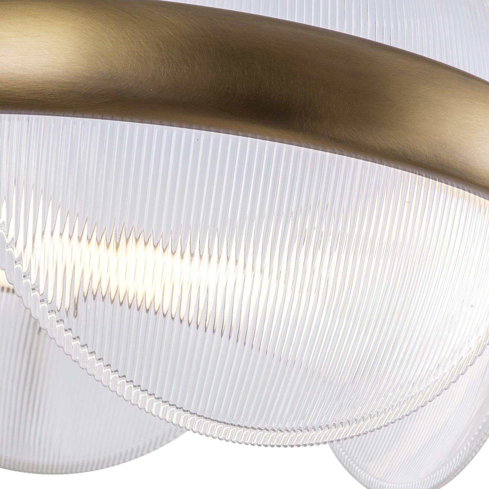Taurus 22-in Vintage Brass/Clear Ribbed Glass LED Chandelier