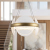 Taurus 22-in Vintage Brass/Clear Ribbed Glass LED Chandelier