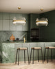 Taurus 22-in Vintage Brass/Clear Ribbed Glass LED Chandelier