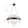 Taurus 22-in Urban Bronze/Clear Ribbed Glass LED Chandelier