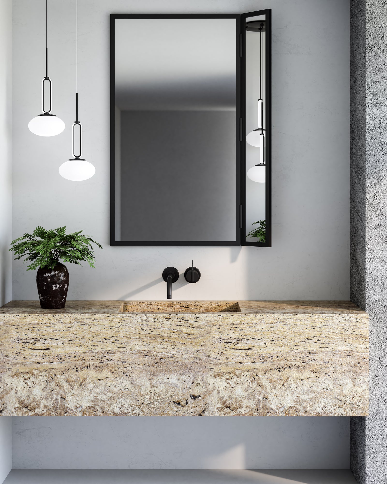 Tavira 6-in Black LED Pendant