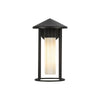 Tenko 12-in Black/Glossy Opal Glass 1 Light Exterior Wall