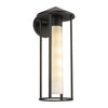 Tenko 18-in Black/Glossy Opal Glass 1 Light Exterior Wall