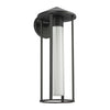 Tenko 18-in Black/Glossy Opal Glass 1 Light Exterior Wall