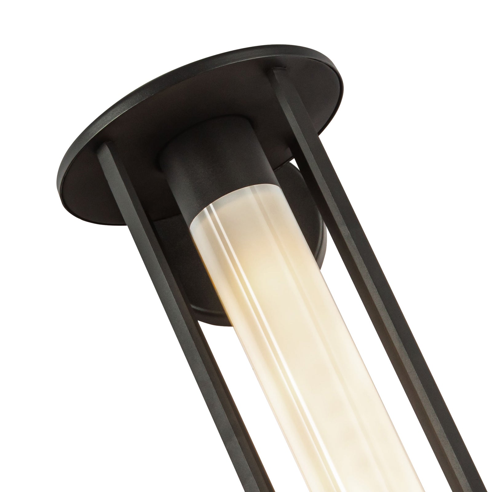 Tenko 18-in Black/Glossy Opal Glass 1 Light Exterior Wall