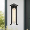 Tenko 18-in Black/Glossy Opal Glass 1 Light Exterior Wall