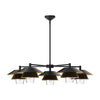 Tetsu 38-in Matte Black/Clear Glass 5 Lights Chandeliers