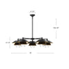 Tetsu 38-in Brushed Gold/Clear Glass 5 Lights Chandeliers