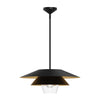 Tetsu 20-in Matte Black/Clear Glass 1 Light Pendant