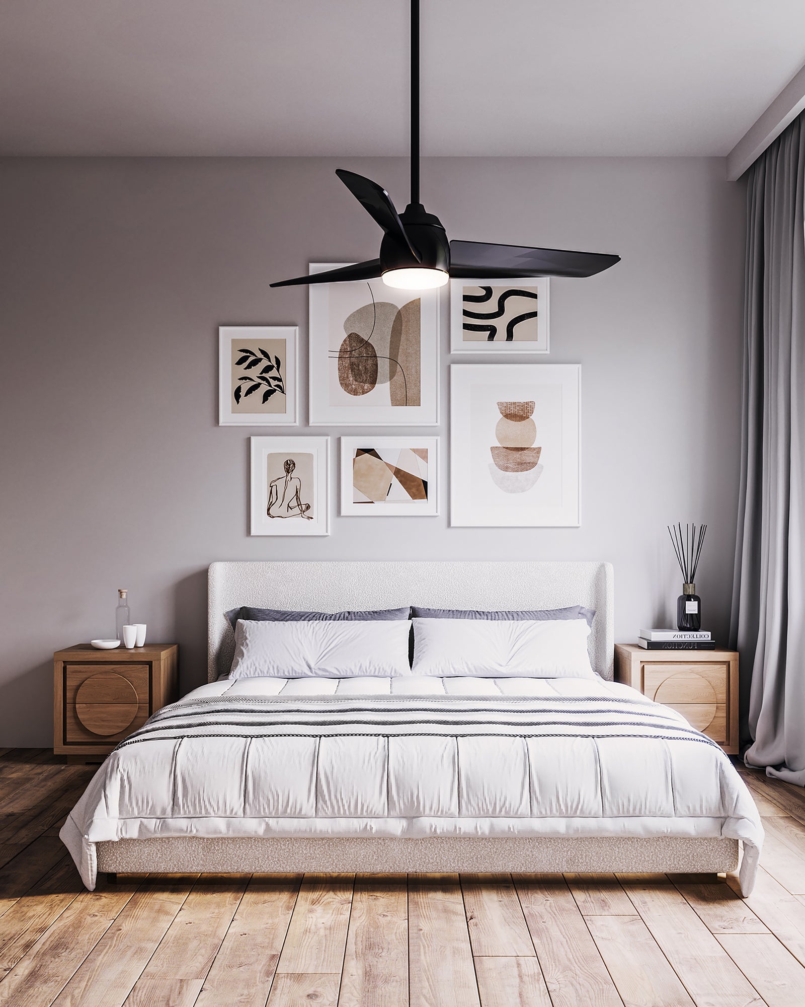 Thalia 54-in Matte Black LED Ceiling Fan