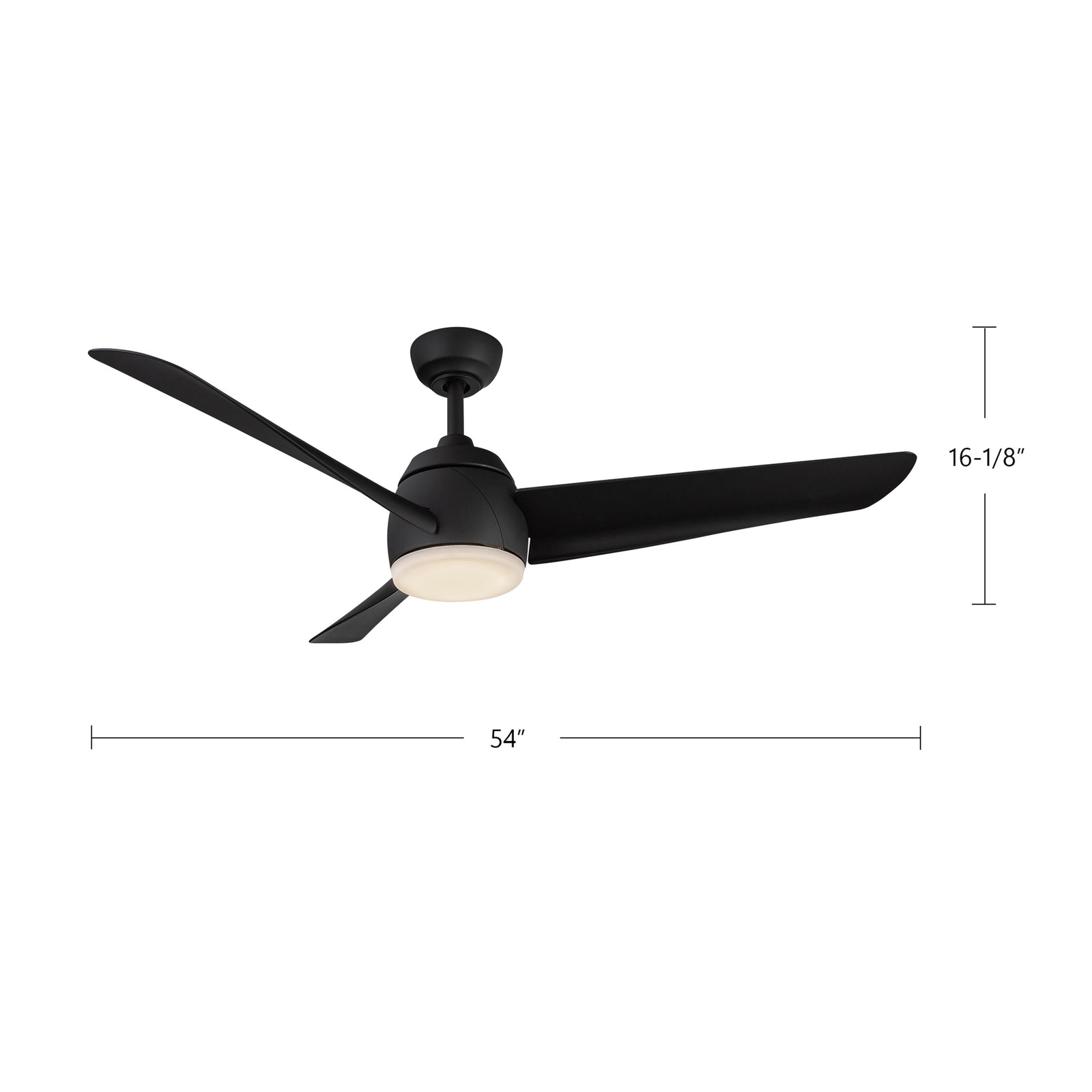 Thalia 54-in Matte Black LED Ceiling Fan