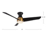 Thalia 54-in Matte Black LED Hugger Fan