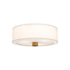 Theo 24-in Aged Gold/White Linen 3 Lights Flush Mount