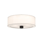 Theo 24-in Matte Black/White Linen 3 Lights Flush Mount