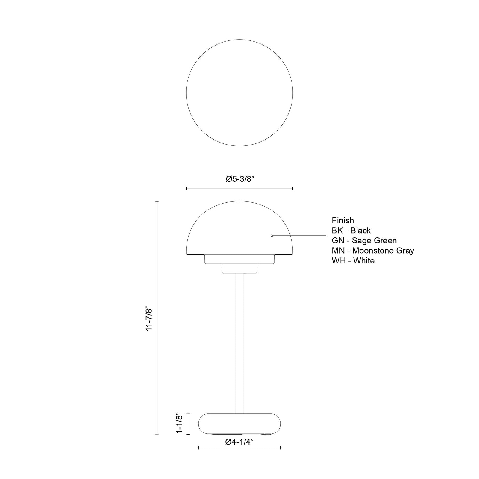 Hinata 5-in Navy Blue LED Table Lamp