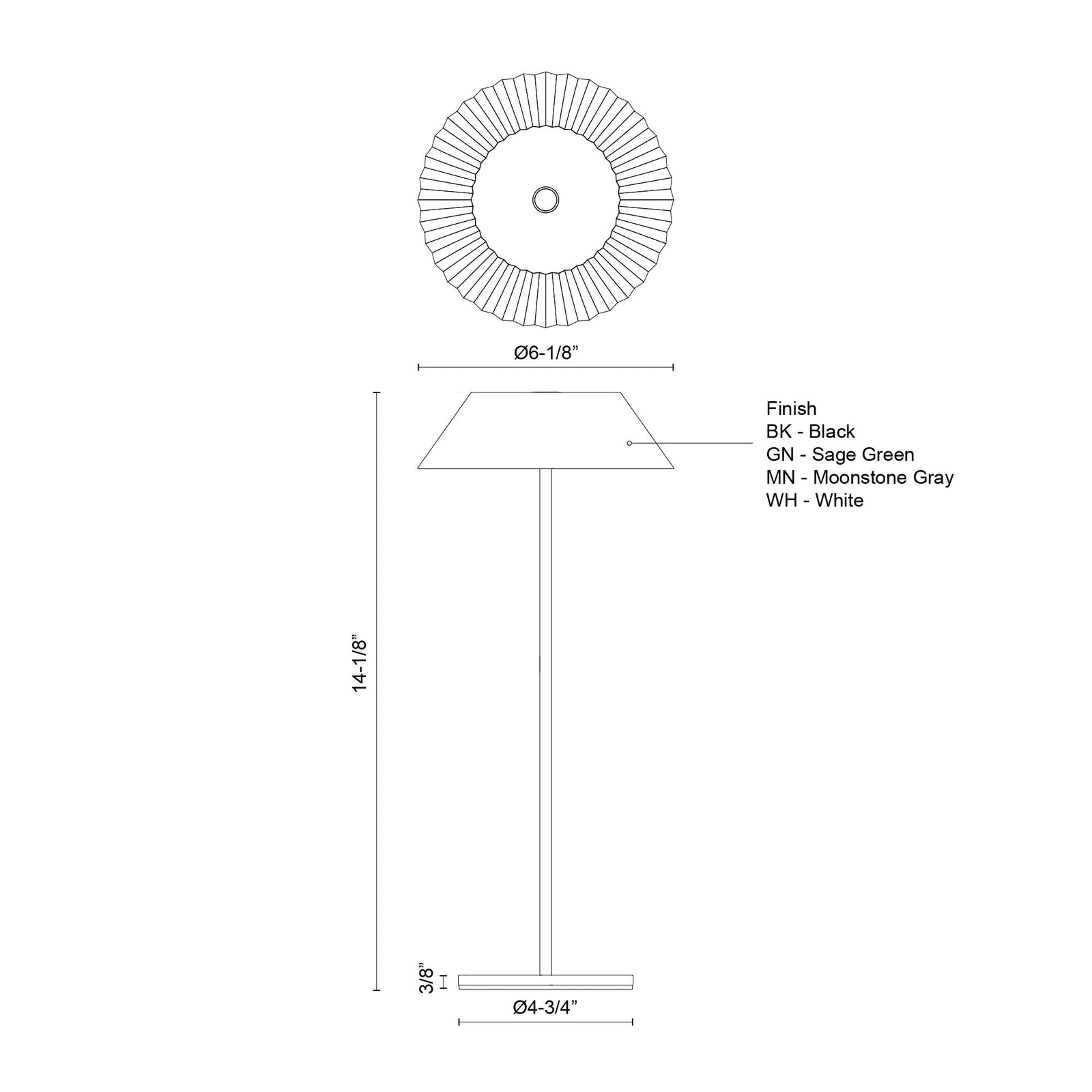 Pela 6-in Black LED Table Lamp
