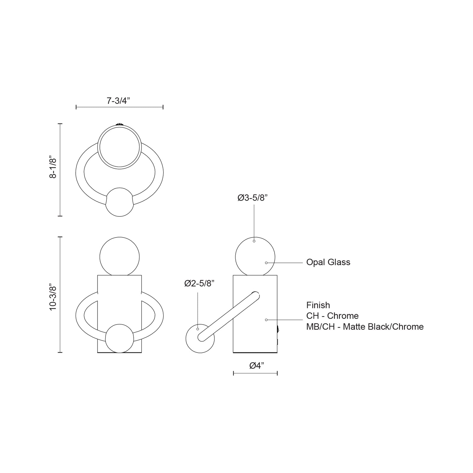 Septum 8-in Matte Black/Chrome LED Table Lamp
