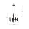 Torres 19-in Matte Black 4 Lights Chandeliers