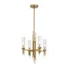 Torres 18-in Ribbed Glass/Vintage Brass 4 Lights Chandeliers