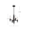 Torres 18-in Polished Nickel/Ribbed Glass 4 Lights Chandeliers