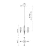 Torres 18-in Polished Nickel/Ribbed Glass 4 Lights Chandeliers