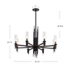Torres 36-in Ribbed Glass/Vintage Brass 8 Lights Chandeliers