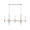 Torres 38-in Polished Nickel/Ribbed Glass 8 Lights Linear Pendant