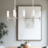 Torres 38-in Polished Nickel/Ribbed Glass 8 Lights Linear Pendant