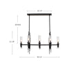 Torres 38-in Polished Nickel/Ribbed Glass 8 Lights Linear Pendant