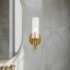 Torres 3-in Ribbed Glass/Vintage Brass 1 Light Wall/Vanity