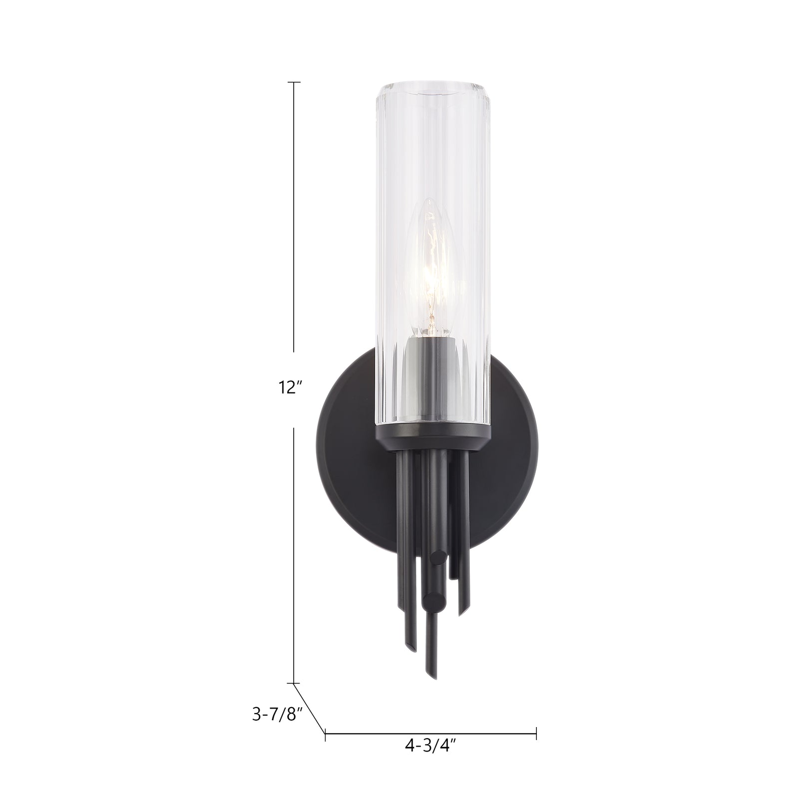 Torres 3-in Ribbed Glass/Vintage Brass 1 Light Wall/Vanity