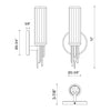 Torres 3-in Ribbed Glass/Vintage Brass 1 Light Wall/Vanity