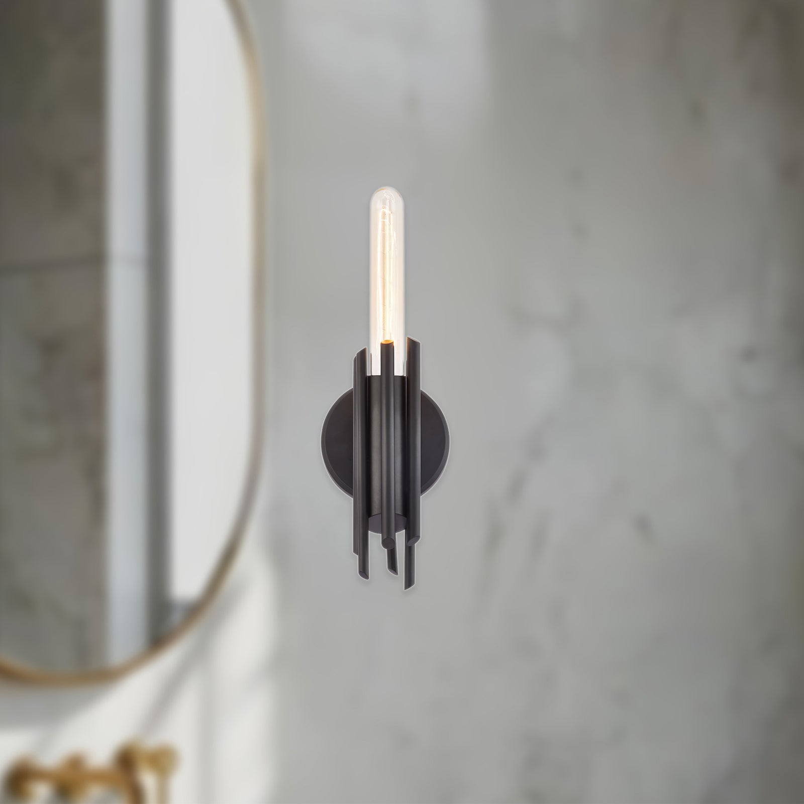 Torres 9-in Matte Black 1 Light Wall/Vanity